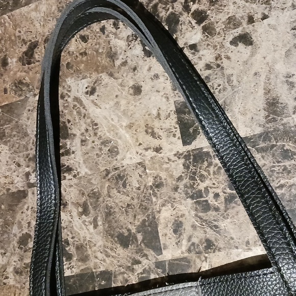 Vince Camuto Black Pebbled Vegan Leather Color Block Luck Tote Laptop Bag - Picture 7 of 7